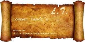 Lohner Tamás névjegykártya